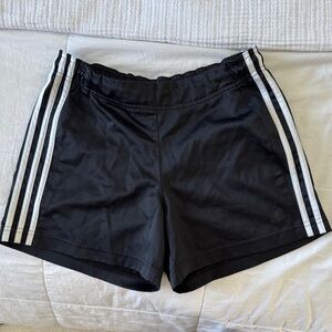 Vintage Women's Adidas Shorts with White Stripe Detail